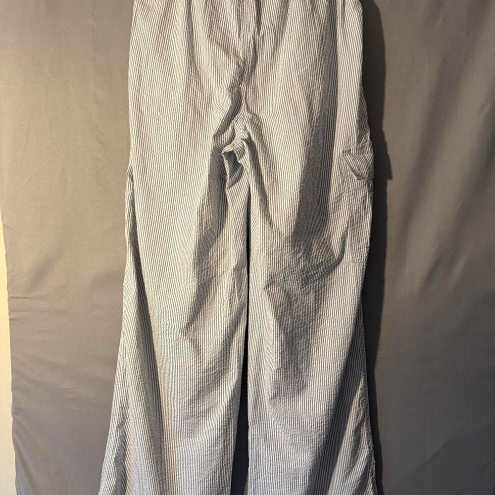 SO Clothing white and blue linen wide leg pants - Picture 4 of 6